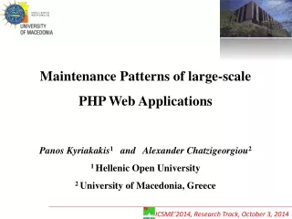 Maintenance Patterns of large-scale  PHP Web Applications