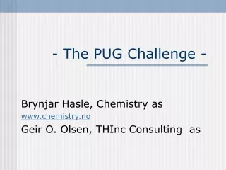 - The PUG Challenge -