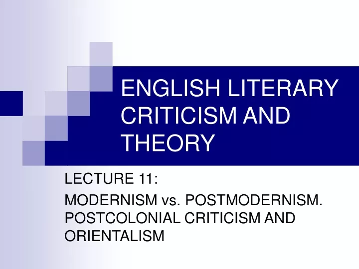 english literary criticism and theory