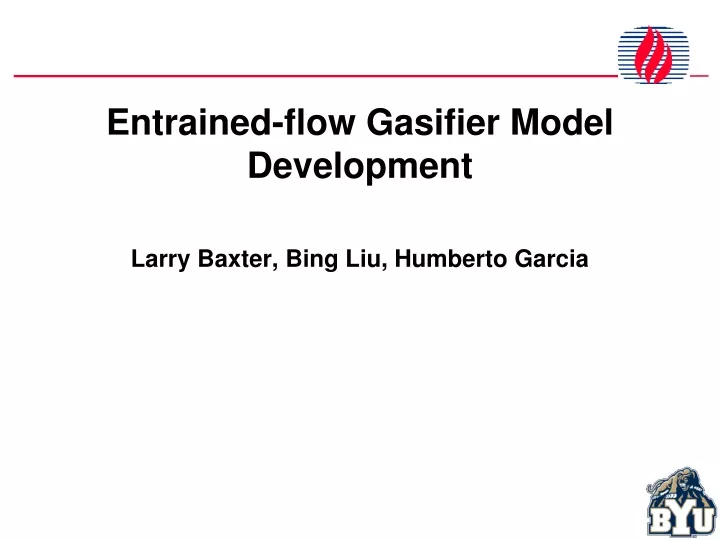 entrained flow gasifier model development