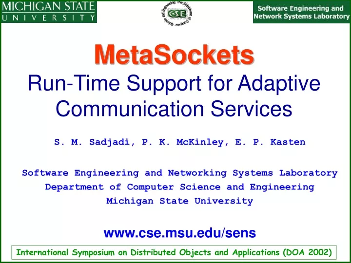 metasockets run time support for adaptive communication services
