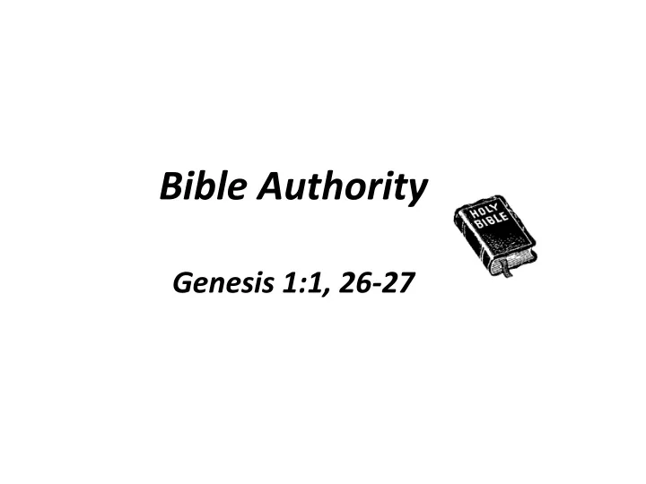 bible authority genesis 1 1 26 27