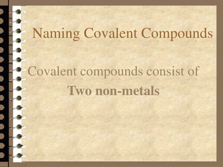 naming covalent compounds