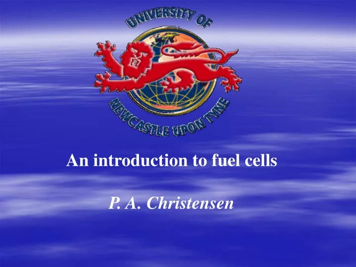 an introduction to fuel cells p a christensen