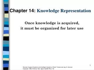Chapter 14:  Knowledge Representation