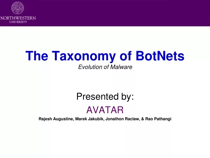 the taxonomy of botnets evolution of malware