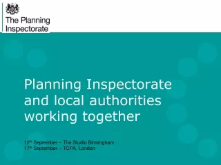 Planning Inspectorate and local authorities working together