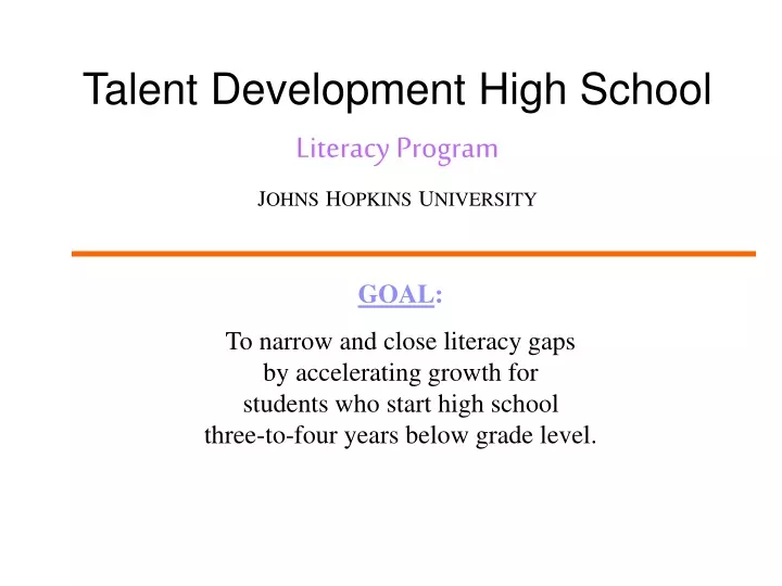 talent development high school