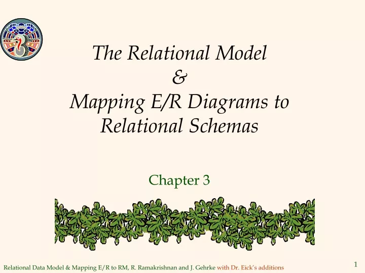 the relational model mapping e r diagrams to relational schemas