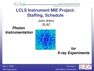 LCLS Instrument MIE Project: Staffing, Schedule