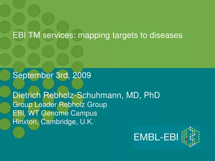 ebi tm services mapping targets to diseases