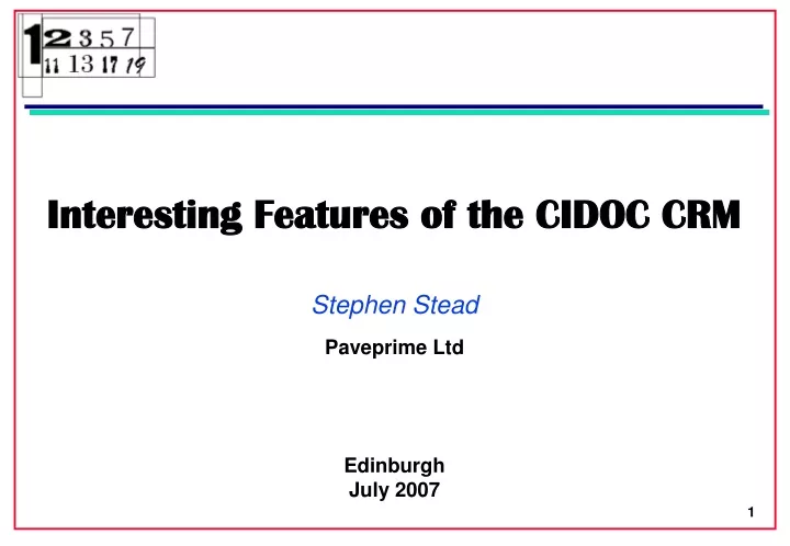 interesting features of the cidoc crm