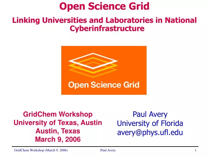 open science grid linking universities