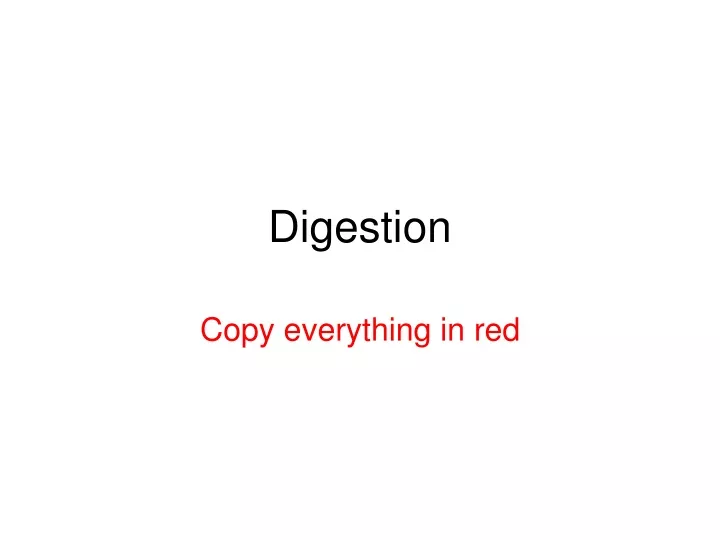 digestion