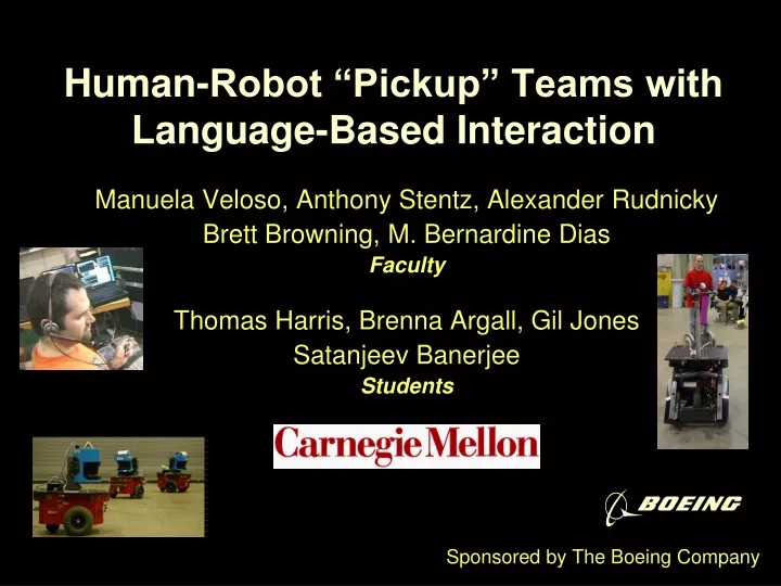 human robot pickup teams with language based interaction