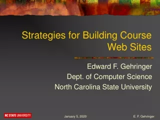 Strategies for Building Course Web Sites