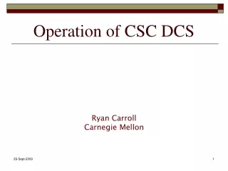 Operation of CSC DCS