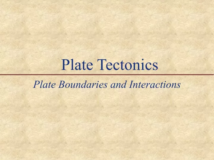 plate tectonics