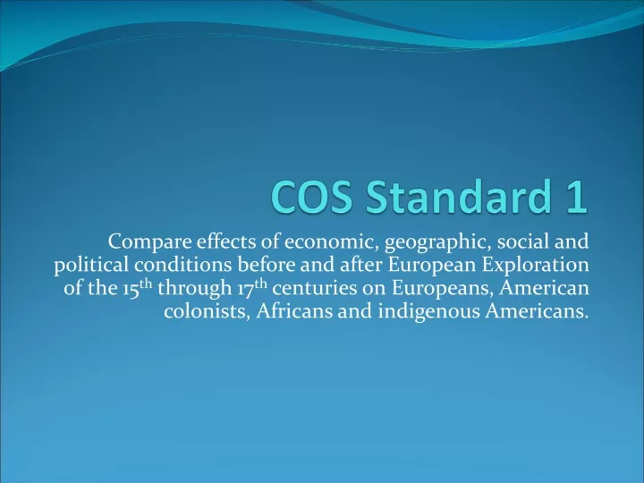 cos standard 1
