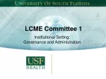 LCME Committee 1 - slide 1