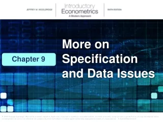 More on Specification and Data Issues