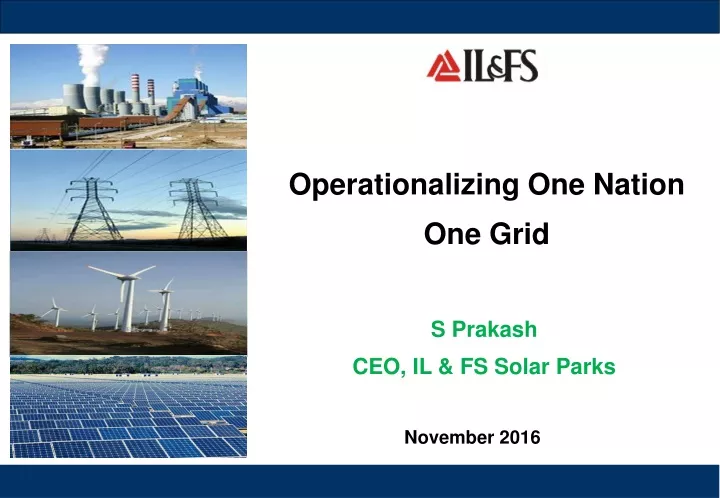 operationalizing one nation one grid