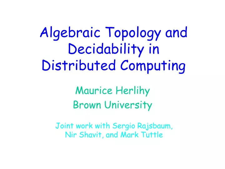 algebraic topology and decidability in distributed computing