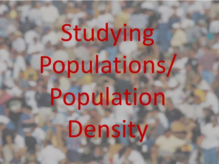 studying populations population density