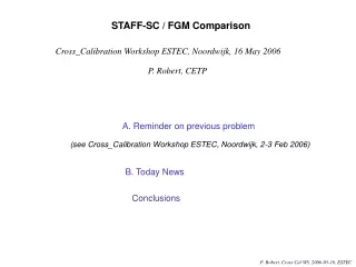 STAFF-SC  / FGM  Comparison