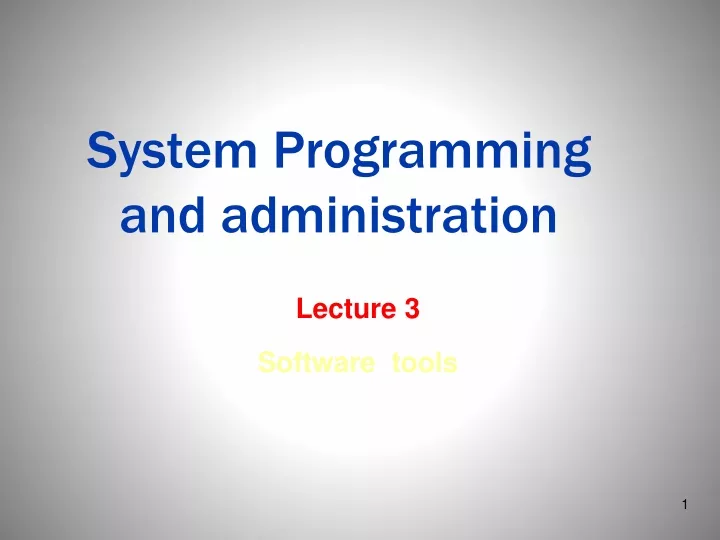 system programming and administration