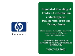 Negotiated Revealing of Trader’s Credentials in  e-Marketplaces:  Dealing with Trust and