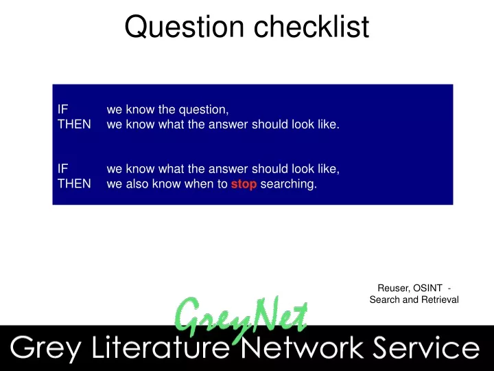 question checklist