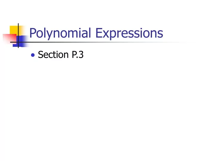 polynomial expressions