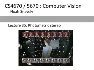 Lecture 35: Photometric stereo