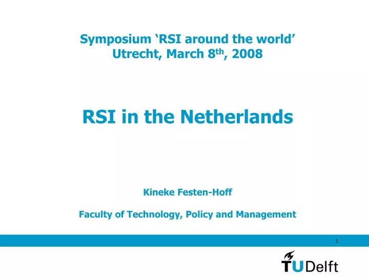 symposium rsi around the world utrecht march