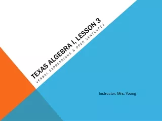 texas  algebra I, lesson 3