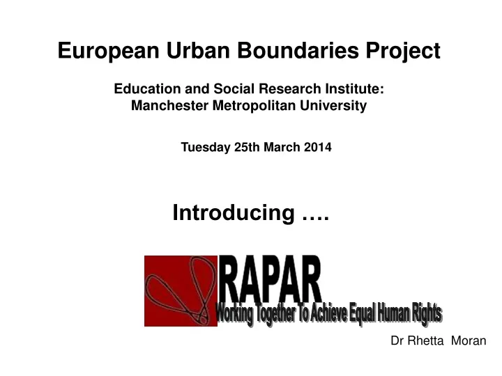 european urban boundaries project education