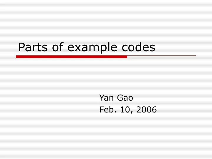 parts of example codes