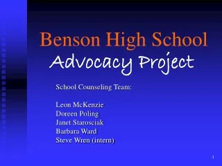Benson High School Advocacy Project