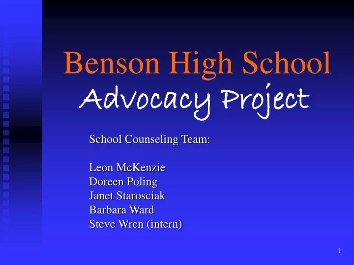 benson high school advocacy project