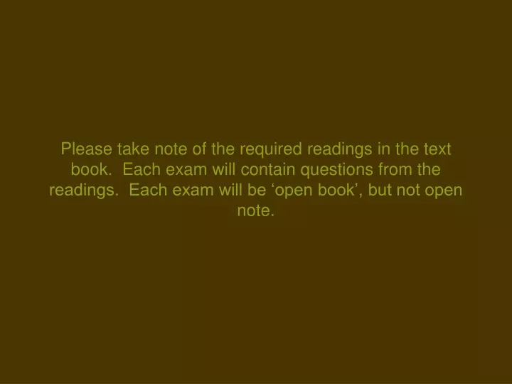 please take note of the required readings