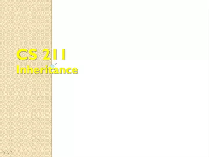 cs 211 inheritance
