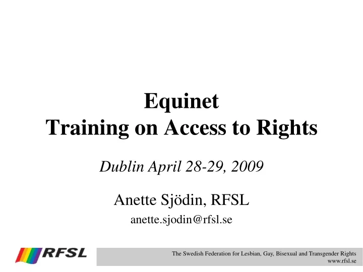 equinet training on access to rights