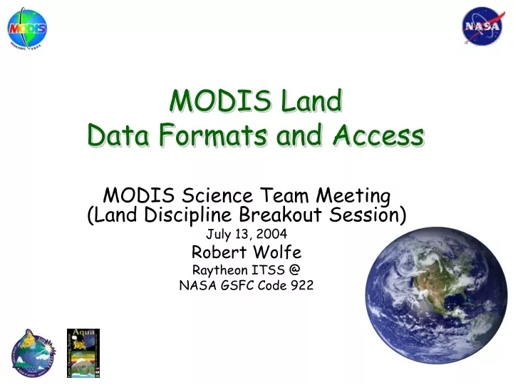 modis land data formats and access