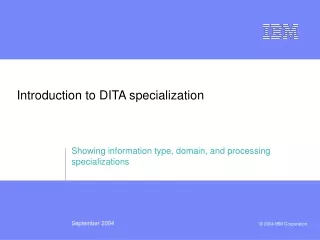 Introduction to DITA specialization