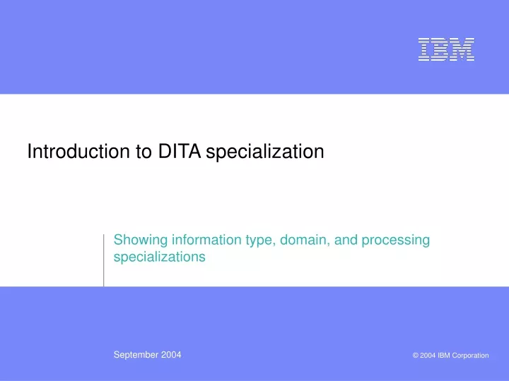introduction to dita specialization