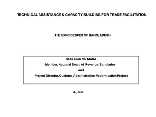 TECHNICAL ASSISTANCE &amp; CAPACITY BUILDING FOR TRADE FACILITATION