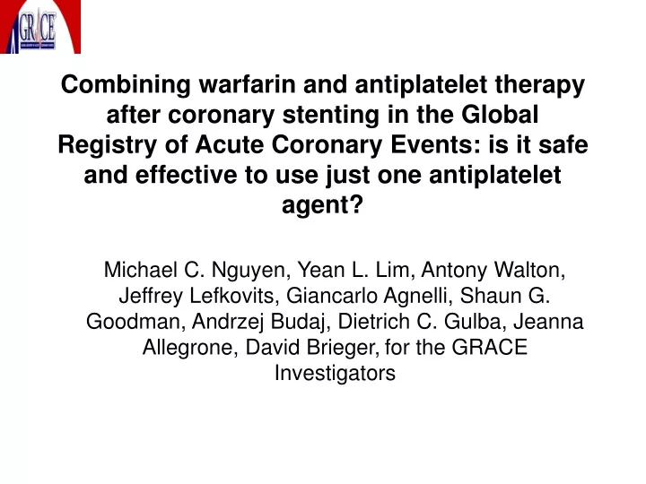 combining warfarin and antiplatelet therapy after