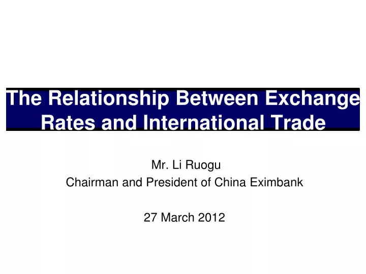 the relationship between exchange rates and international trade