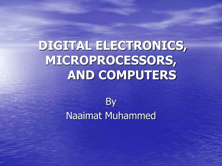 digital electronics microprocessors and computers